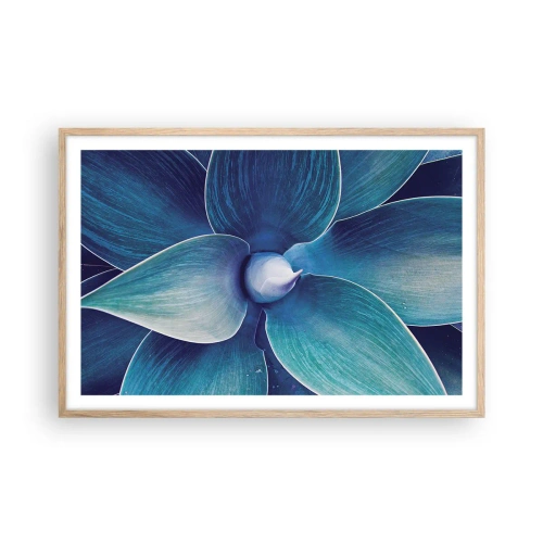 Plagát v ráme zo svetlého duba - Modrastý od neba - 91x61 cm