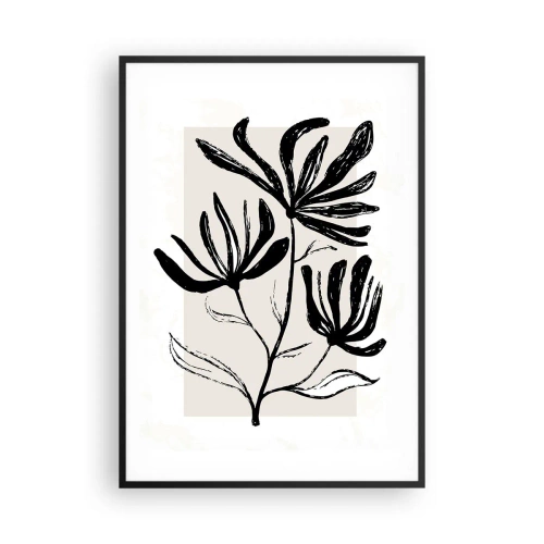 Plagát v čiernom ráme - Náčrtok pre herbár - 70x100 cm