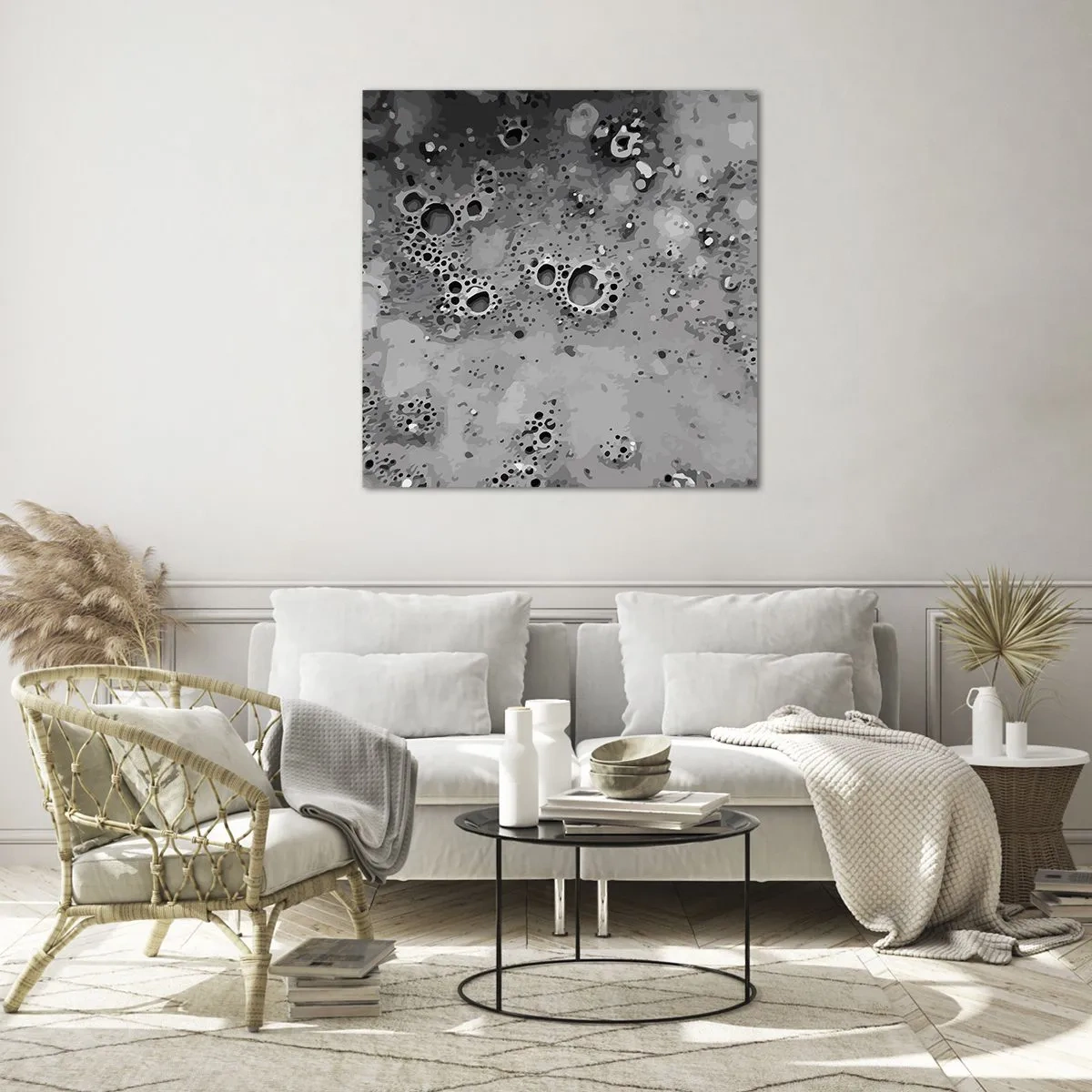 Obraz na skle - Ako mesačná krajina - 70x70 cm