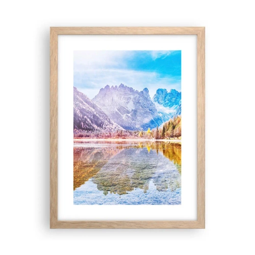 Plagát v ráme zo svetlého duba - A v horách už je jeseň - 30x40 cm