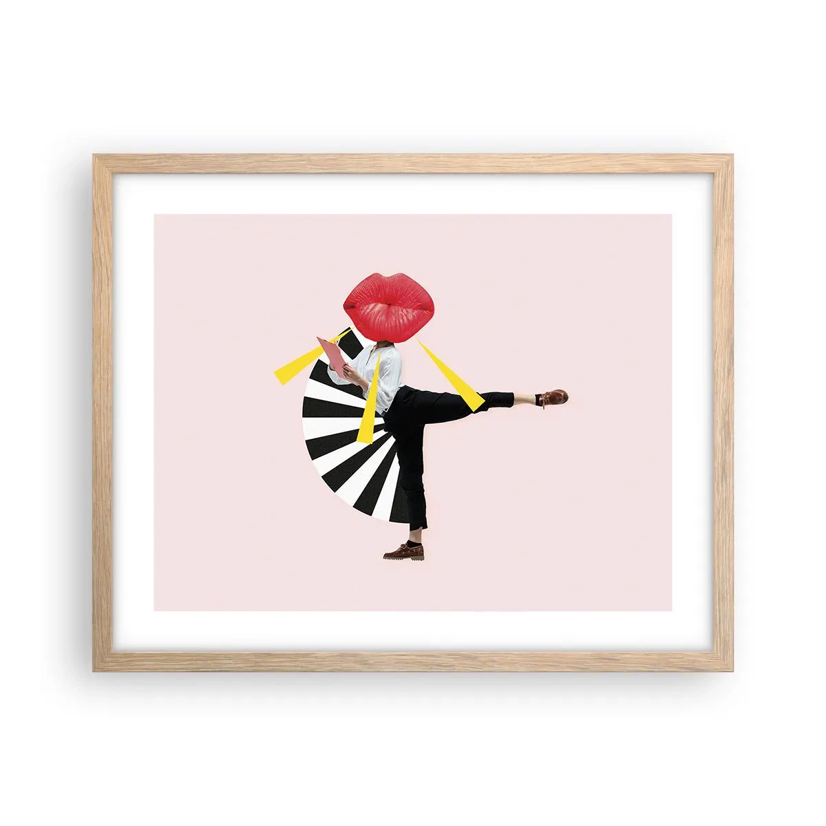 Plagát v ráme zo svetlého duba - Surrealistický pop-art - 50x40 cm
