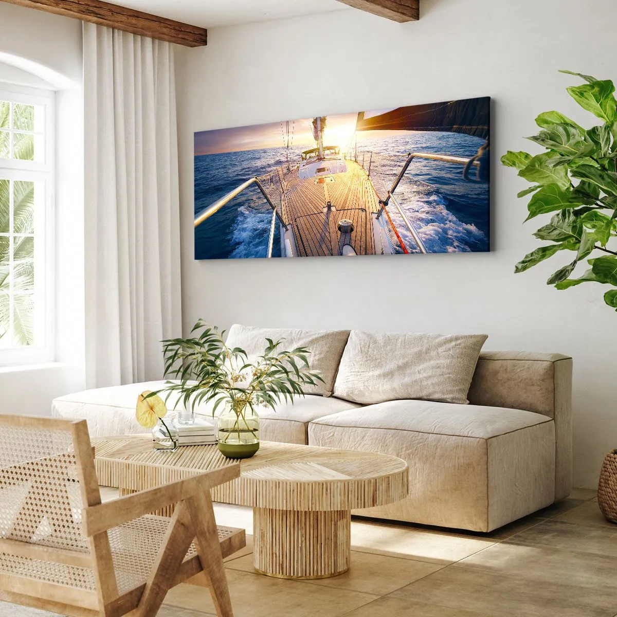 Obraz na plátne - Bežiaca po vlnách - 100x40 cm