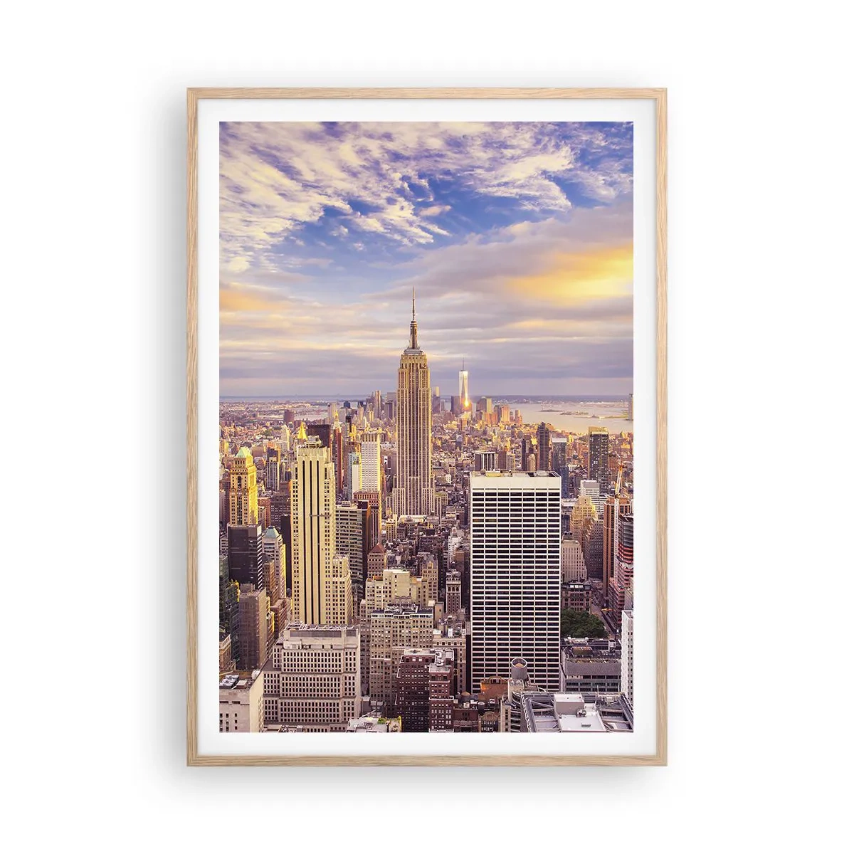 Plagát v ráme zo svetlého duba - Dosiahnuť samotné oblaky - 70x100 cm