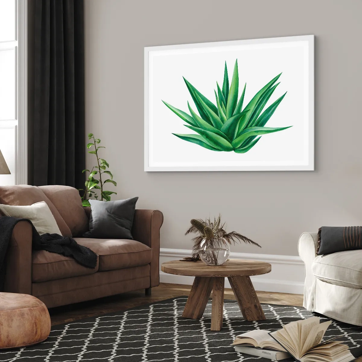 Plagát v bielom ráme - Zelená – sila – život - 50x40 cm