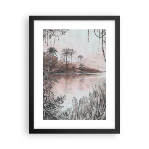 Plagát v čiernom ráme - Denník cestovateľa z 19. storočia - 30x40 cm