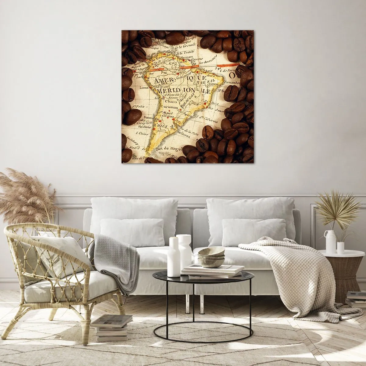 Obraz na skle - Odkiaľ je najlepšia káva? - 60x60 cm