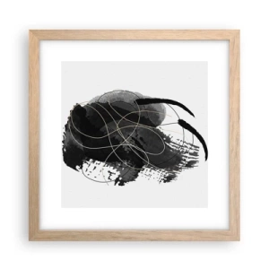 Plagát v ráme zo svetlého duba - Upletené z čiernej - 30x30 cm
