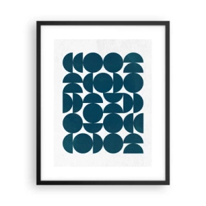 Plagát v čiernom ráme - Kruhy a polkruhy - 40x50 cm