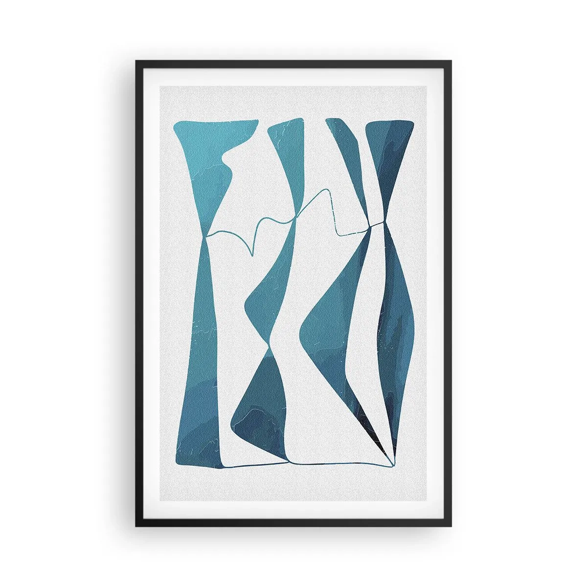 Plagát v čiernom ráme - Abstrakcia: tyrkysový vzťah - 61x91 cm