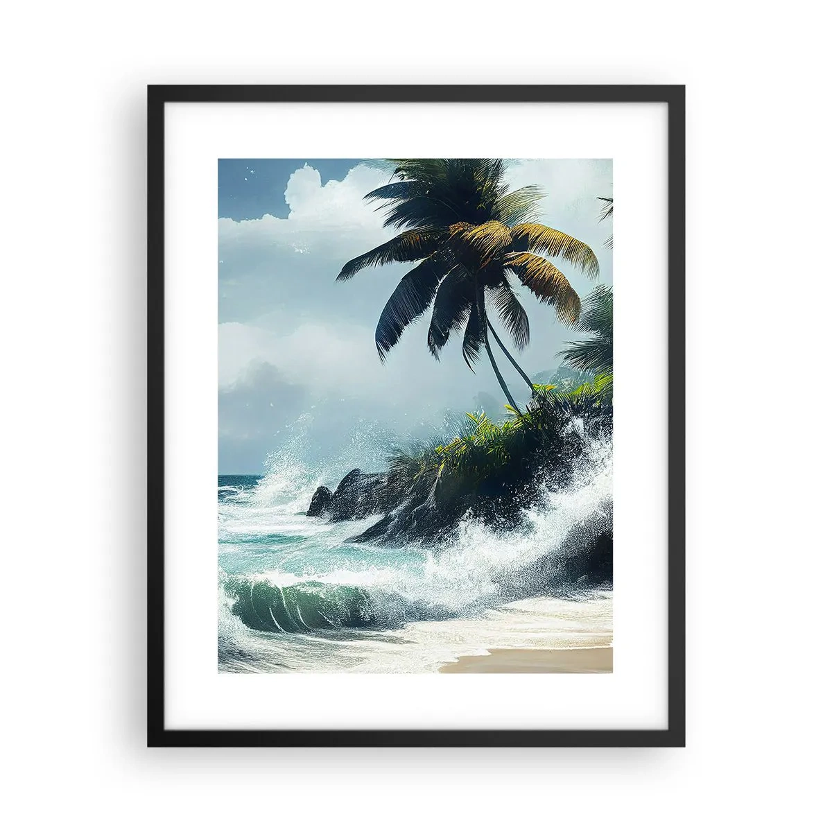 Plagát v čiernom ráme - Na tropickom pobreží - 40x50 cm