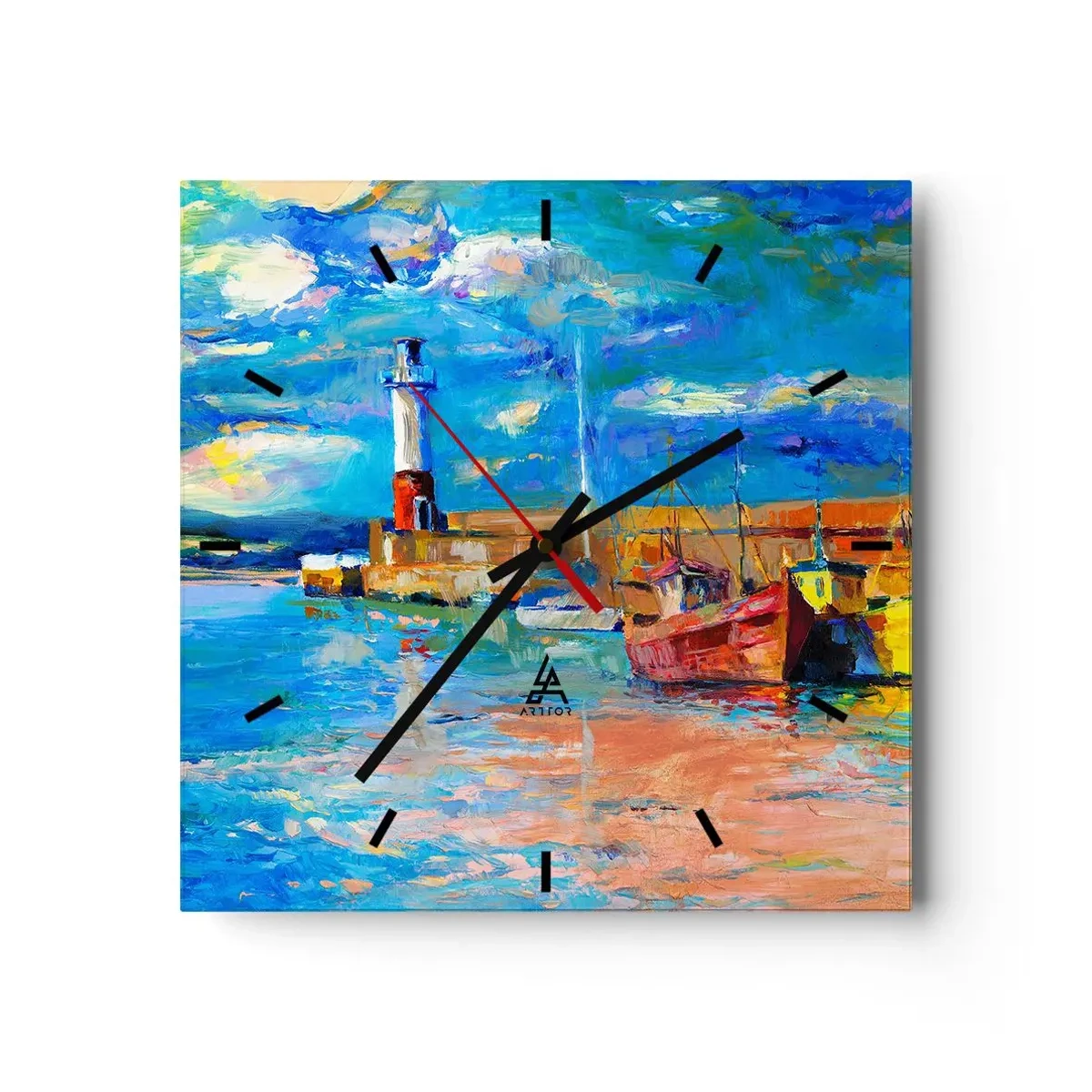 Nástenné hodiny - Popoludní v dúhovom zálive - 30x30 cm