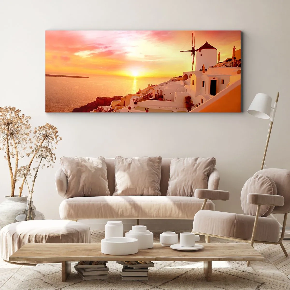 Obraz na plátne - Rozplynúť sa v bielej a zlatej - 100x40 cm