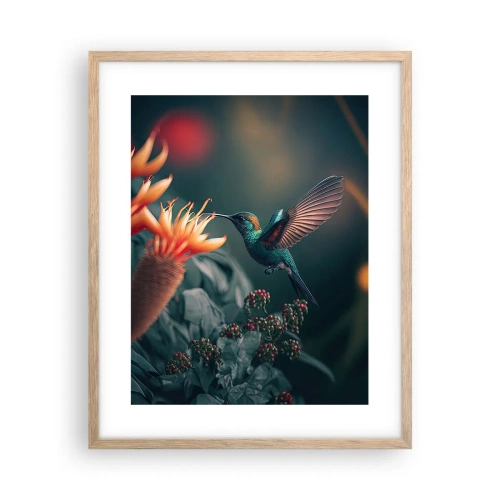 Plagát v ráme zo svetlého duba - Skutočne pestrý život - 40x50 cm