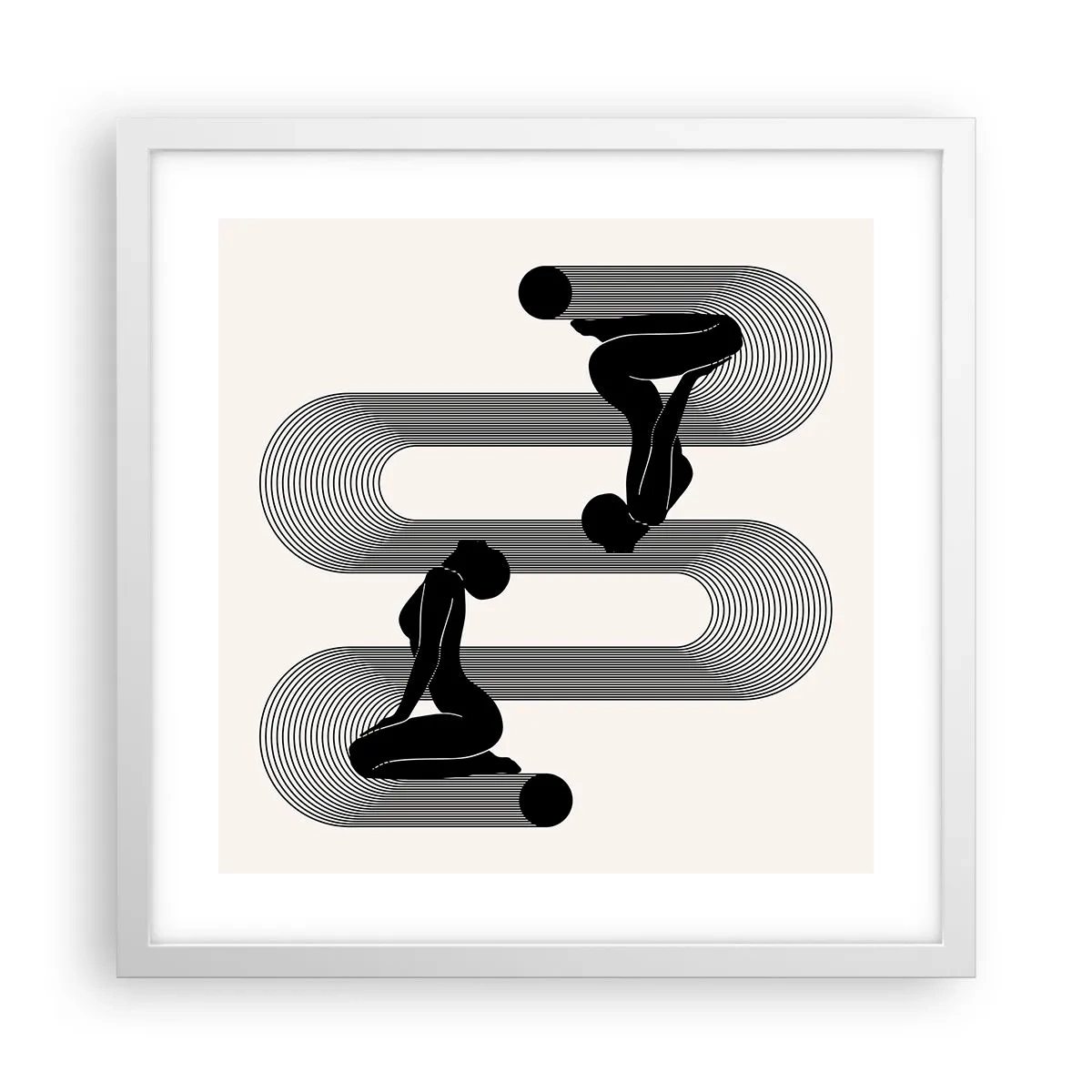 Plagát v bielom ráme - Zmyselná symetria - 40x40 cm