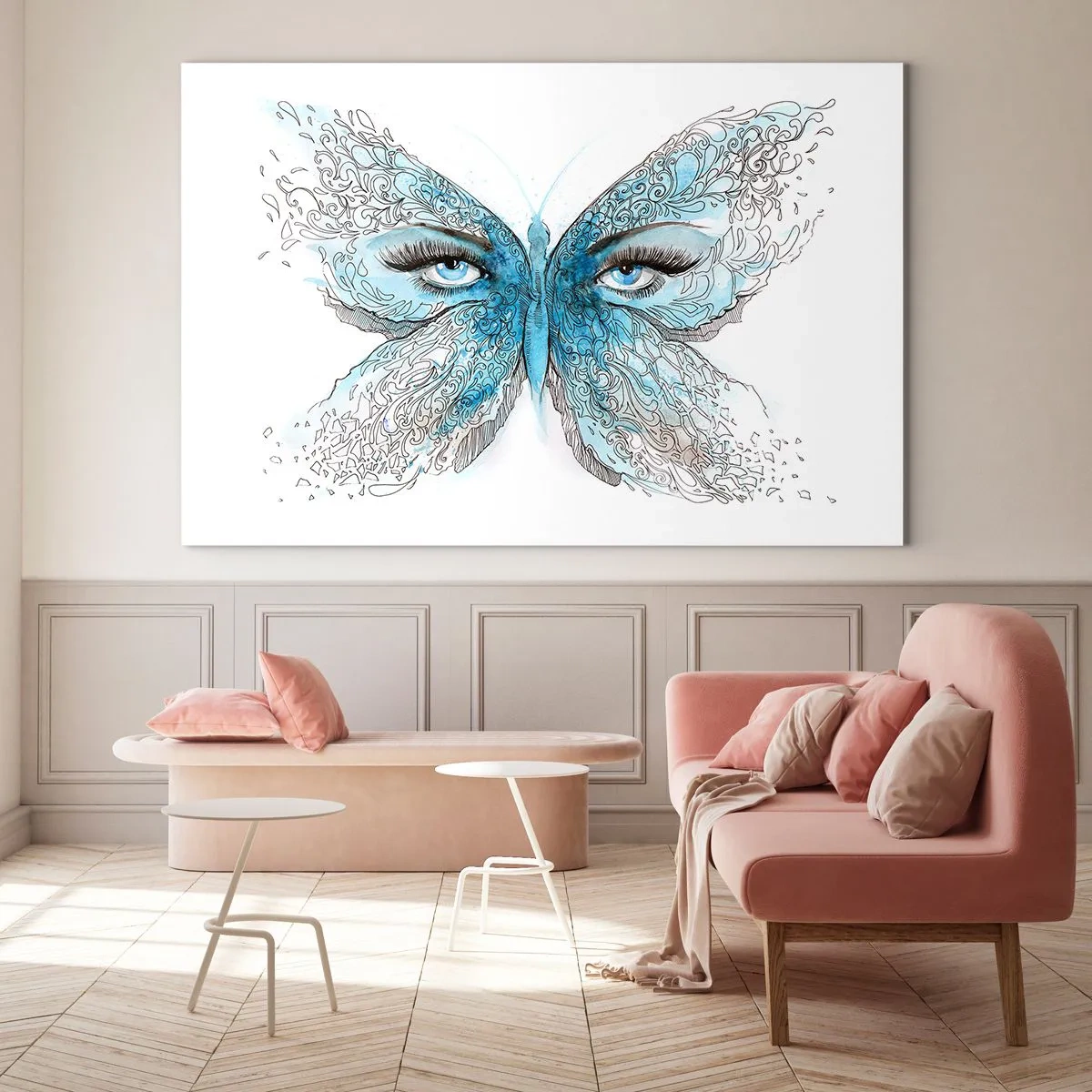 Obraz na skle - Sýkorka modrinka eros - 100x70 cm