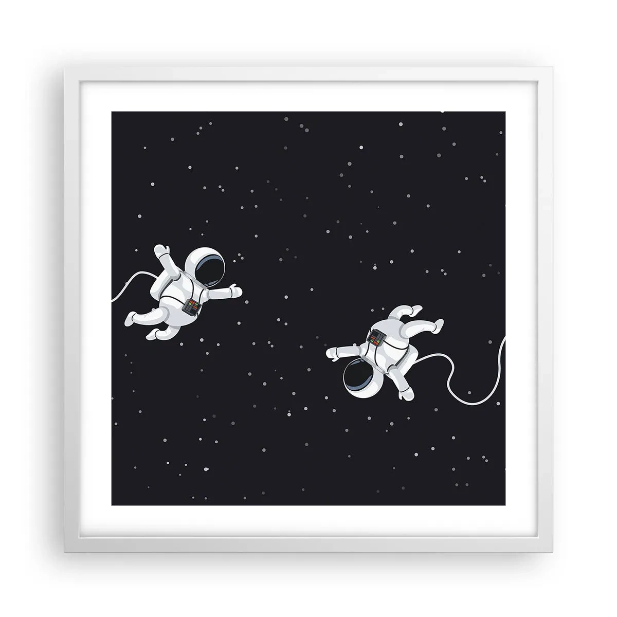 Plagát v bielom ráme - Kozmický tanec - 50x50 cm