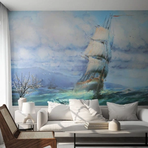 Fototapeta Standard Eco - Šťastnú cestu - Plachetnica, More, plachtenie - 350x256 cm