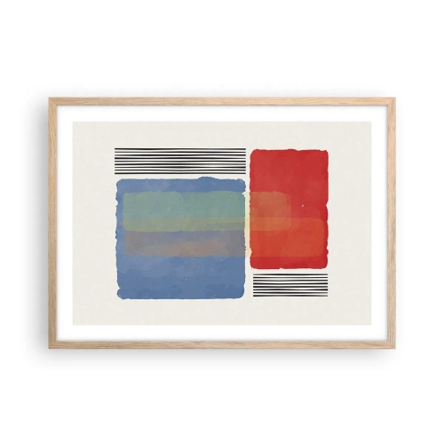 Plagát v ráme zo svetlého duba - Duch a písmeno geometrie - 70x50 cm