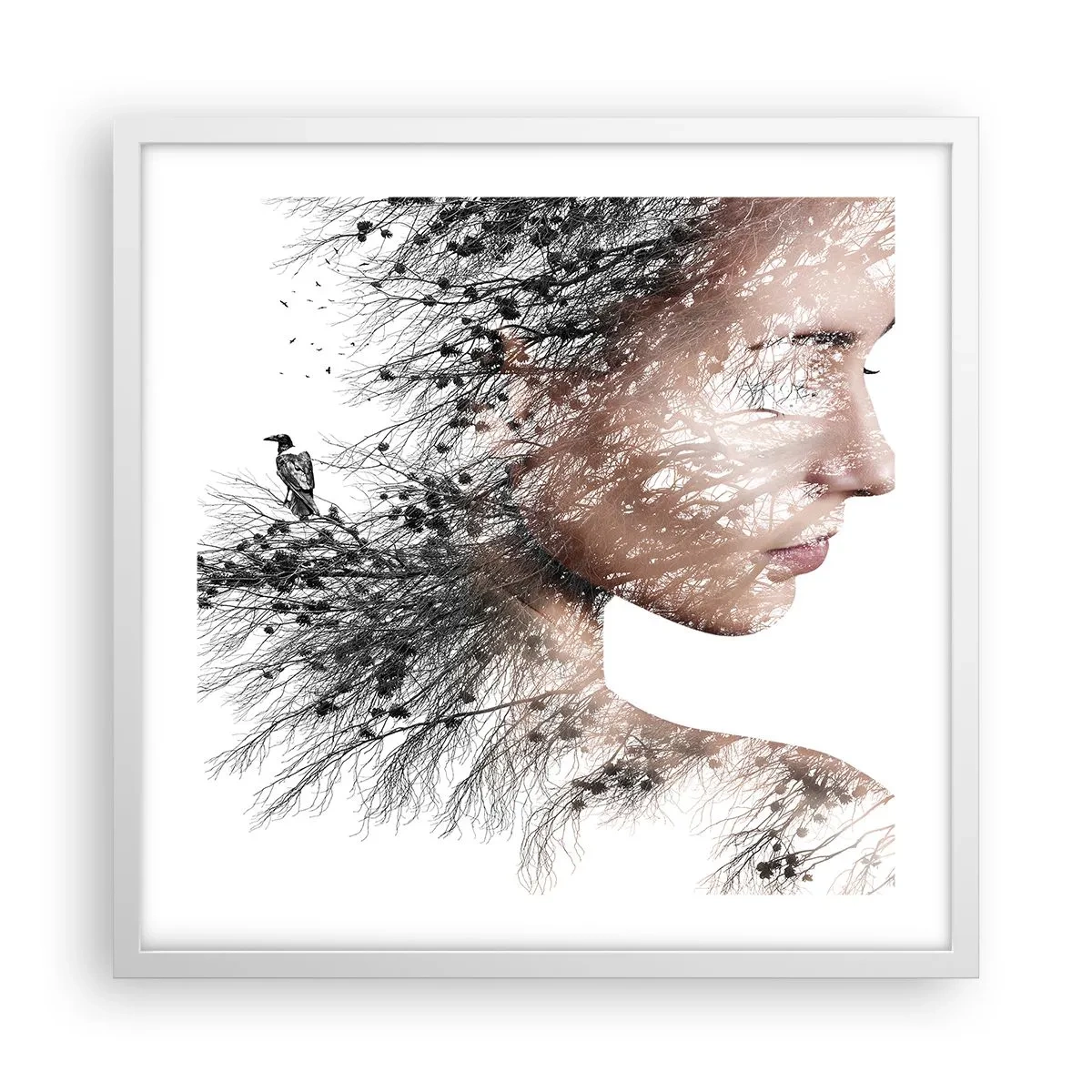 Plagát v bielom ráme - Duch lesa - 50x50 cm