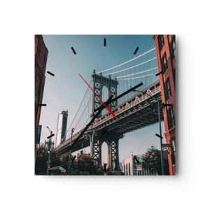 Nástenné hodiny - Nad vlnami mesta - 40x40 cm