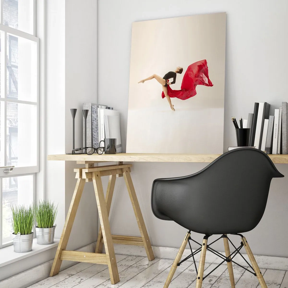 Obraz na skle - Červené a čierne - 50x70 cm