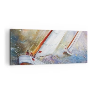 Obraz na plátne - Bežiace cez vlny - 100x40 cm