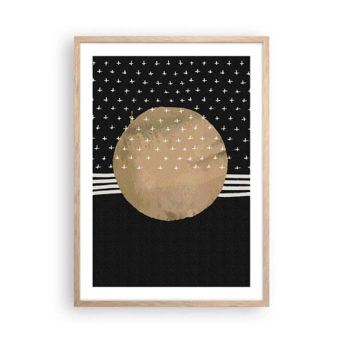 Plagát v ráme zo svetlého duba - Kompozícia: vlajka galaxie - 50x70 cm