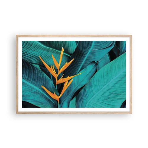 Plagát v ráme zo svetlého duba - Rajský kvet - 91x61 cm