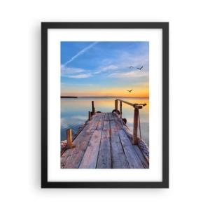 Plagát v čiernom ráme - Ísť pred seba smerom k slnku - 30x40 cm