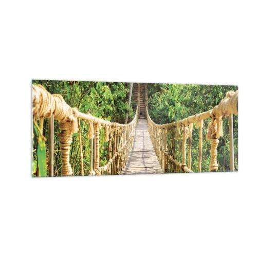 Obraz na skle - Zavesený v zelenej - 100x40 cm