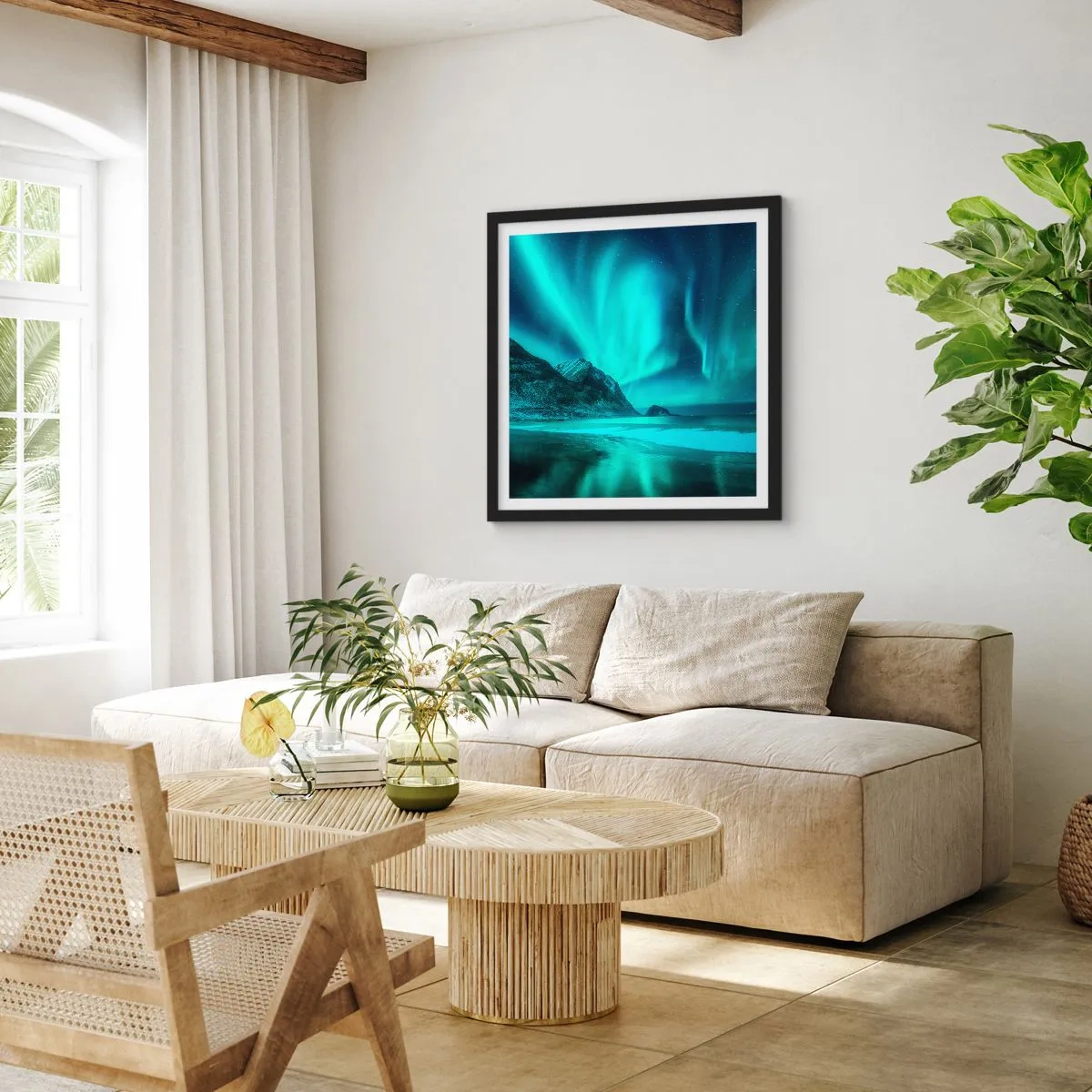 Plagát v čiernom ráme - Divy severu - 30x30 cm