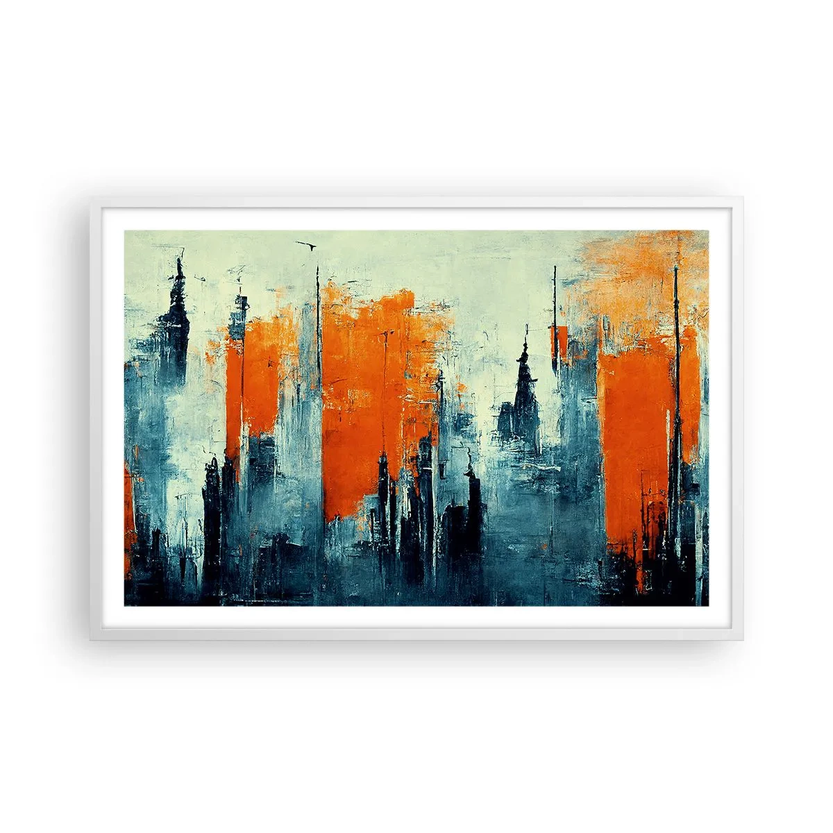 Plagát v bielom ráme - Moderná krajina - 91x61 cm