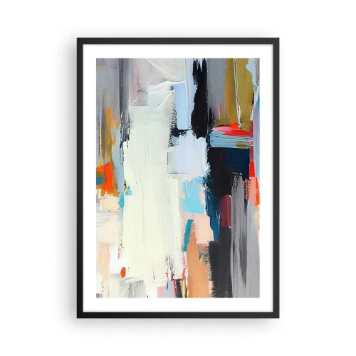 Plagát v čiernom ráme - Abstraktná farebná kompozícia v expresívnom štýle - 50x70cm - Nejaký spôsob? - Moderná nástenná dekorácia do obývacej izby a spálne ARTTOR