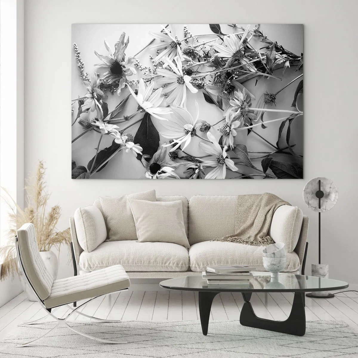 Obraz na skle - Kvety bez kytice - 120x80 cm