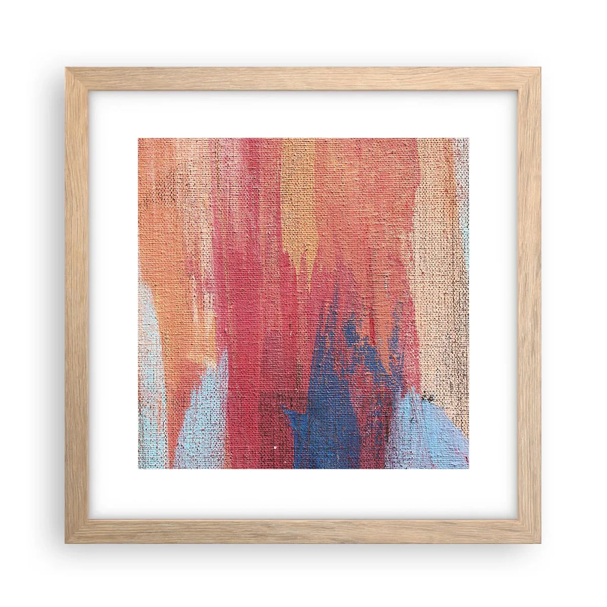 Plagát v ráme zo svetlého duba - Stekať dúhou - 30x30 cm