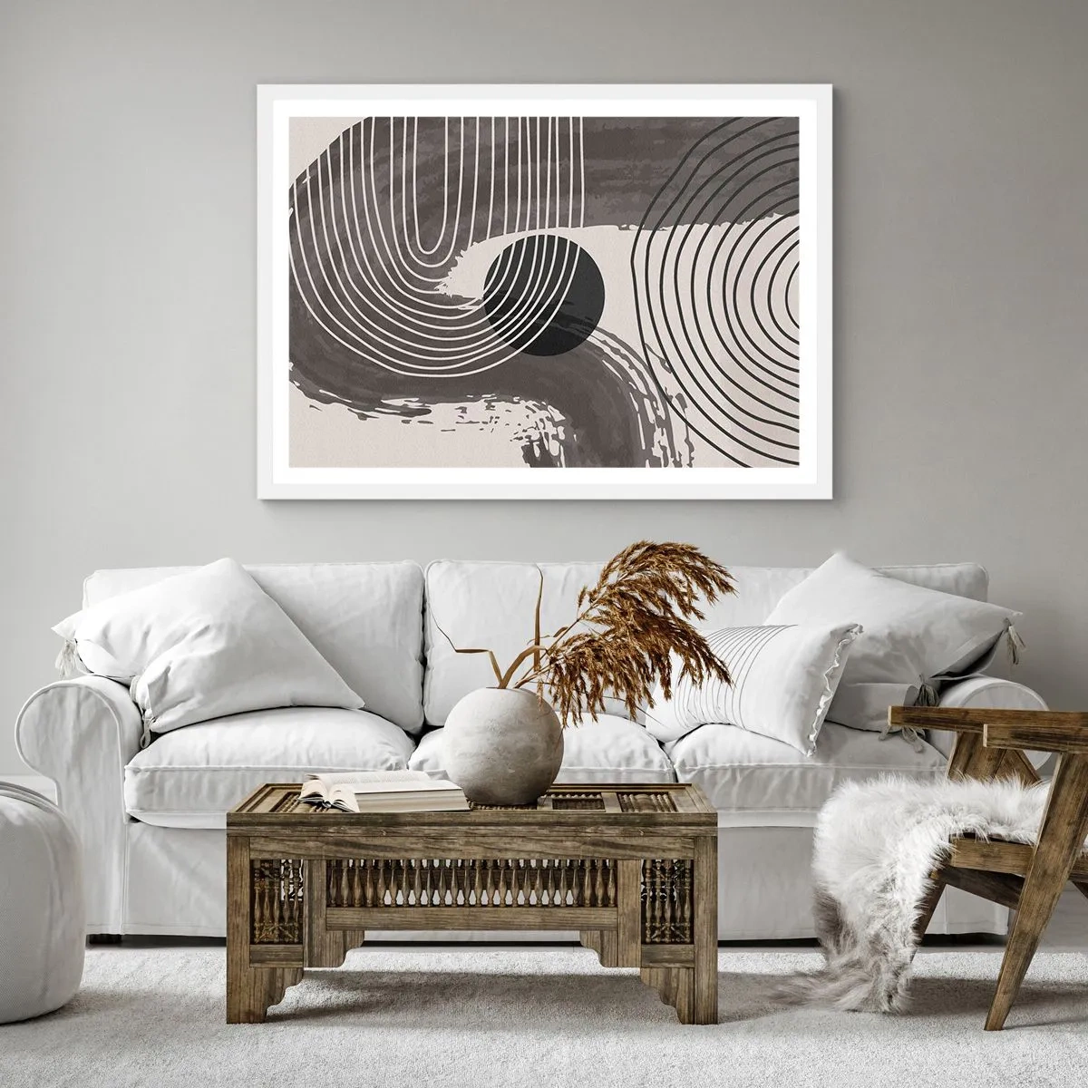 Plagát v bielom ráme - Ovál víťazí - 60x60 cm