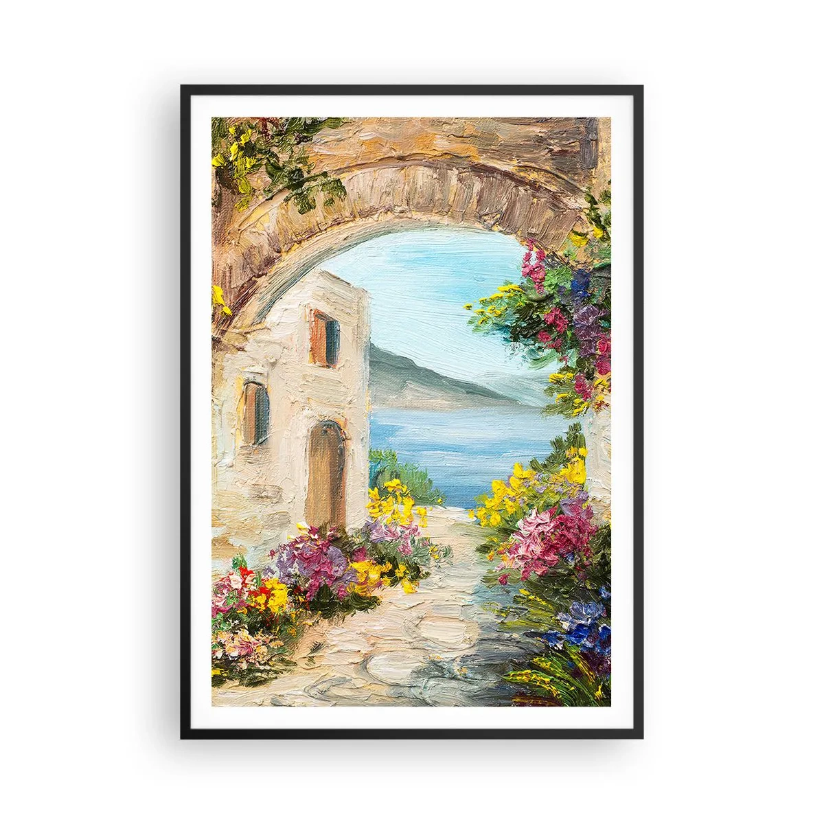 Plagát v čiernom ráme - Pôvab pobrežnej krajiny - 70x100 cm