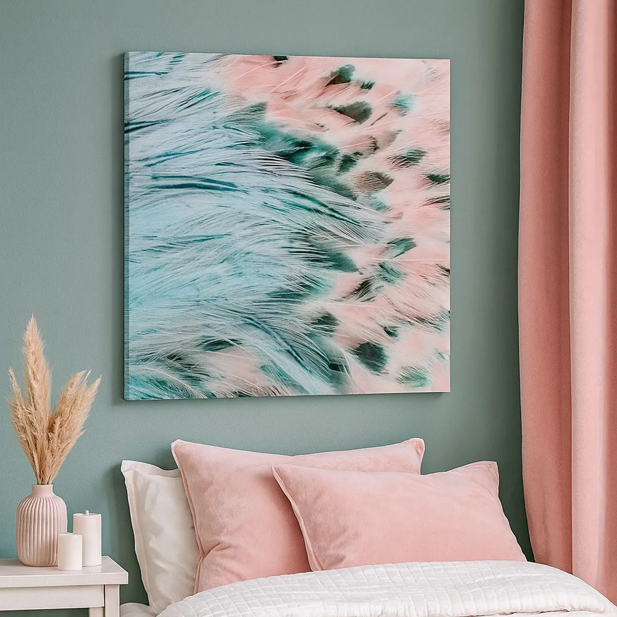 Obraz na plátne - Zafírovo ružové páperie - 30x30 cm