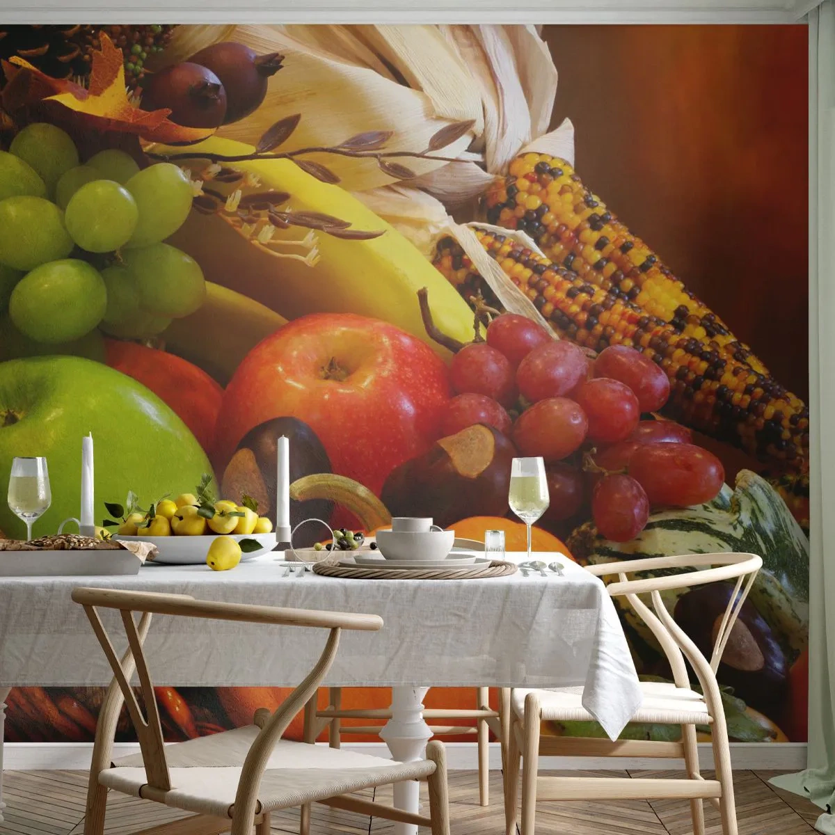 Samolepiaca Fototapeta Deluxe Sticker - Košík úrody - Gastronómia, Ovocie, Zelenina - 250x175 cm