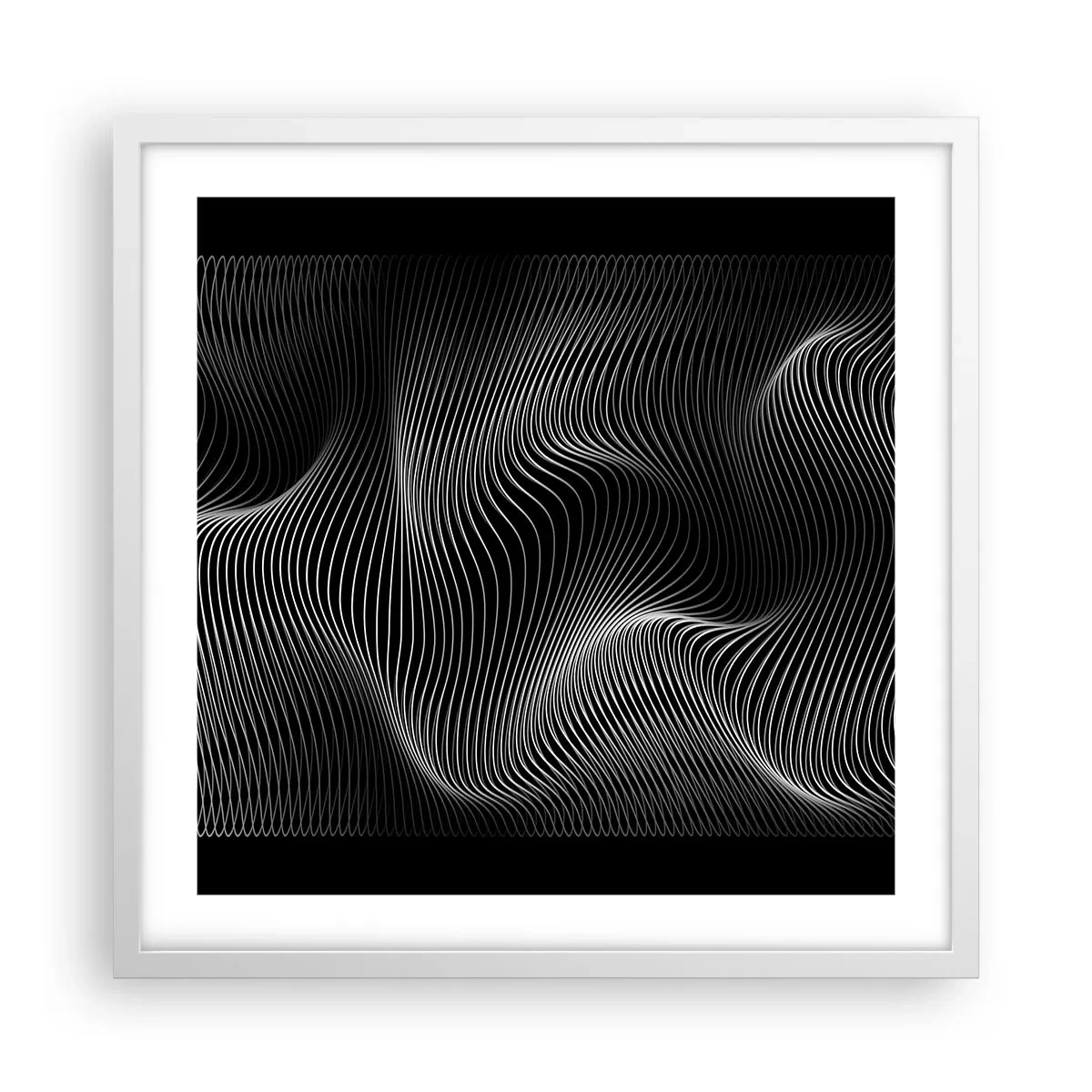 Plagát v bielom ráme - Tanec svetla v priestore - 50x50 cm