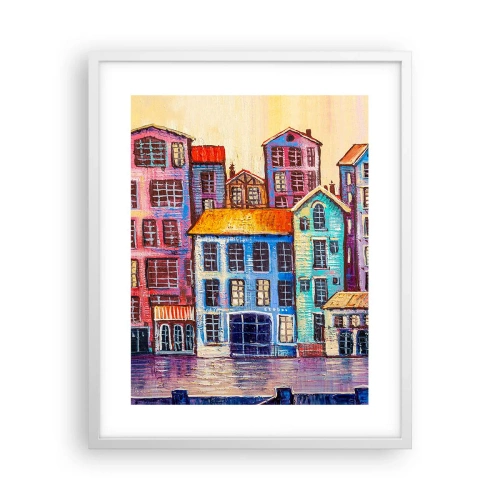 Plagát v bielom ráme - Mesto ako z rozprávky - 40x50 cm