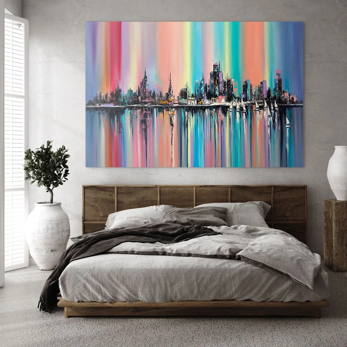 Obraz na skle - Nočný prúd svetla - 100x70 cm