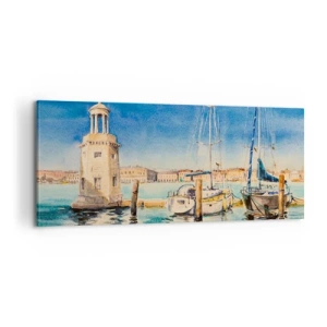 Obraz na plátne - Slnečná lagúna - 100x40 cm