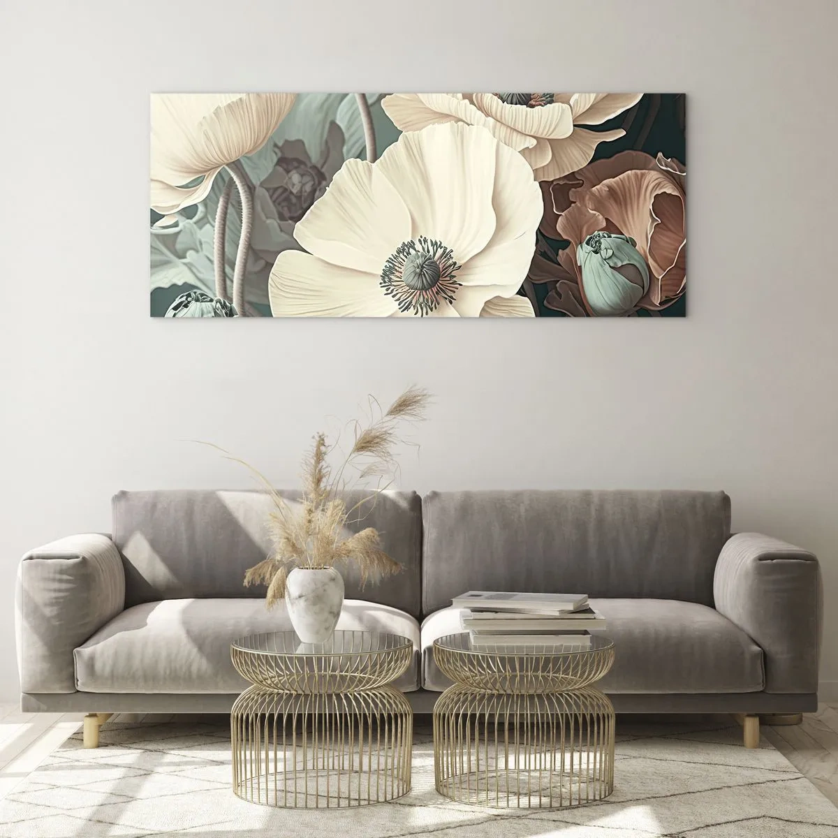 Obraz na skle - Šepot makov - 100x40 cm