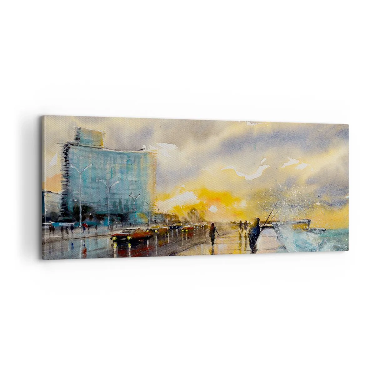 Obraz na plátne - Život na pobreží - 100x40 cm