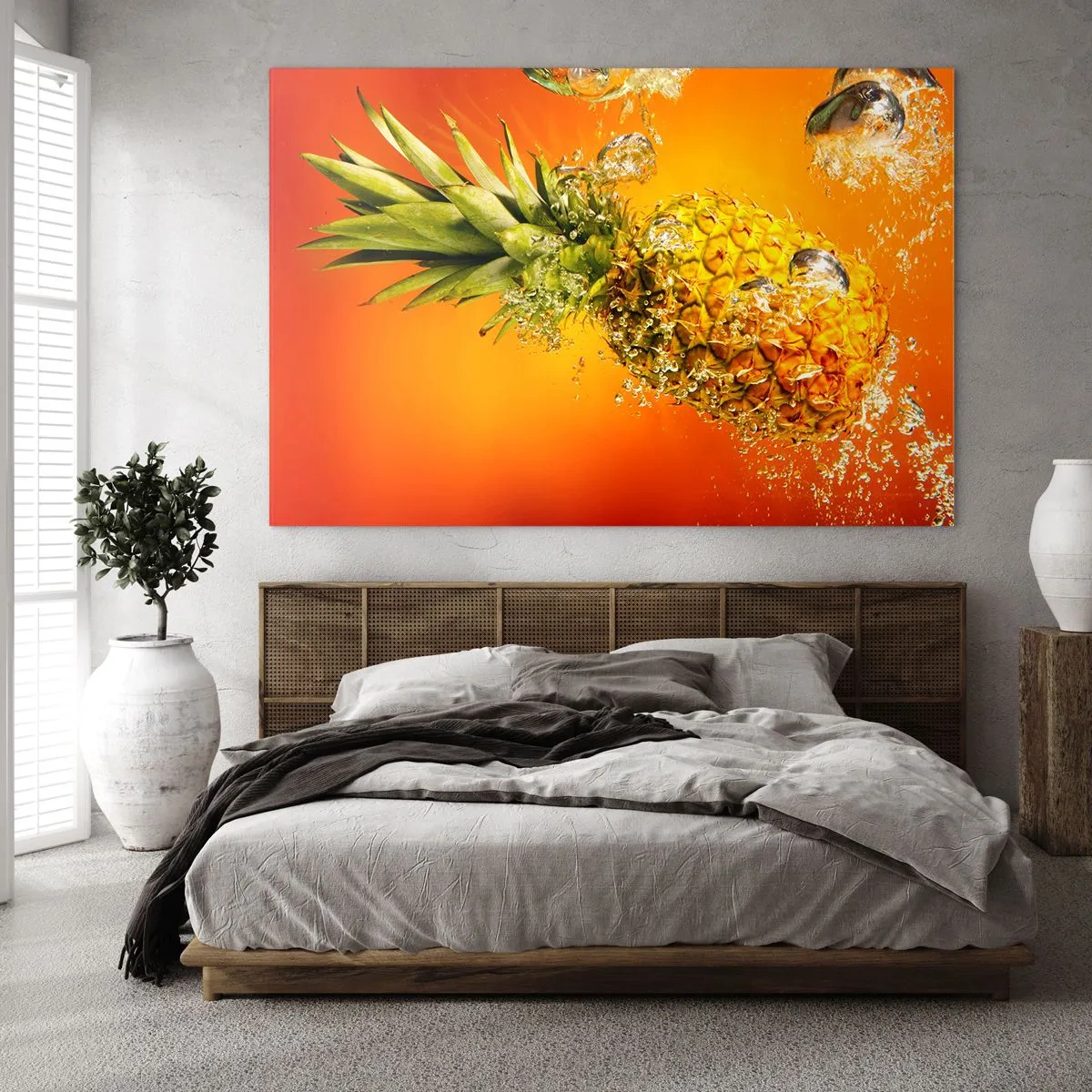Obraz na skle - Tropická šťavnatá sviežosť - 120x80 cm