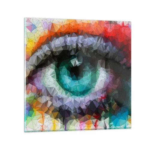 Obraz na skle - Kryštalický lesk očí - 30x30 cm