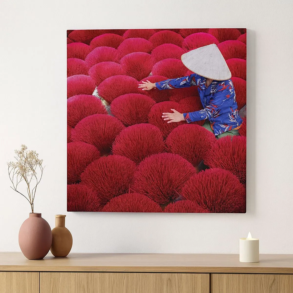 Obraz na plátne - Na ryžovom poli - 30x30 cm