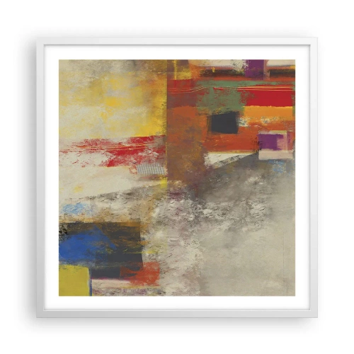 Plagát v bielom ráme - Geometria farieb - 60x60 cm