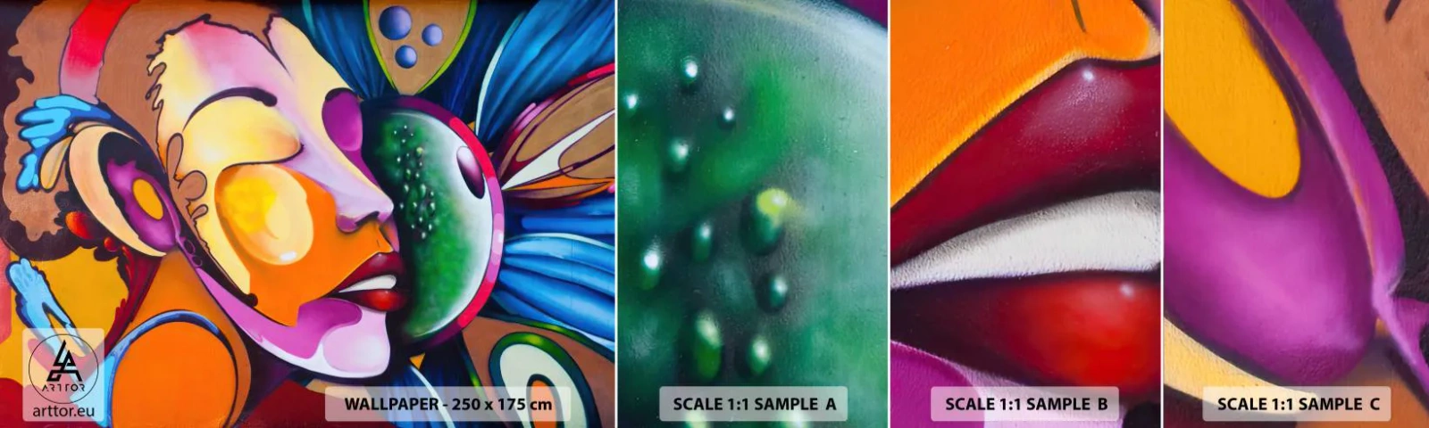 Vzorka Fototapeta Standard Eco - Dotknúť sa farbou - Abstrakcia, Žena, kubizmus - 100x30 cm